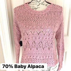 Nanette Lepore 70% Baby Alpaca Blend Knit Sweater Size Small